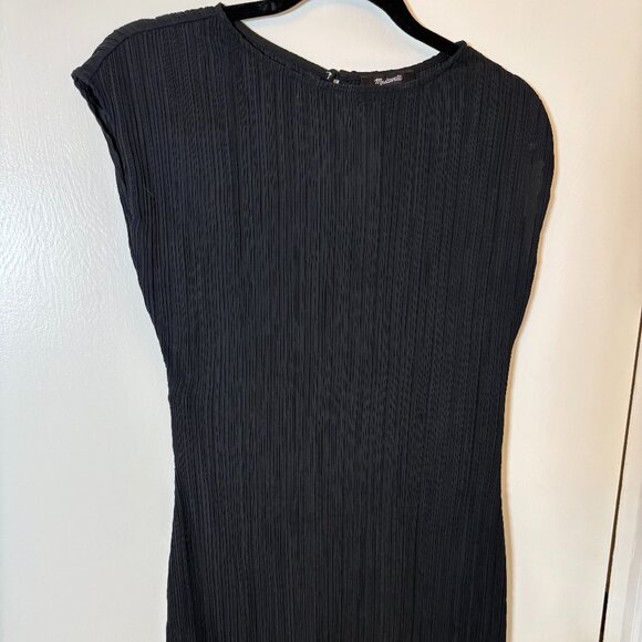 🖤 NWT Madewell Black Plissé Mini Tea Dress - Size 2 🖤 - Picture 1 of 2